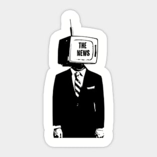 TV Head News Junkie Sticker